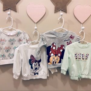 4 Minnie Mouse Sweatshirts 18M